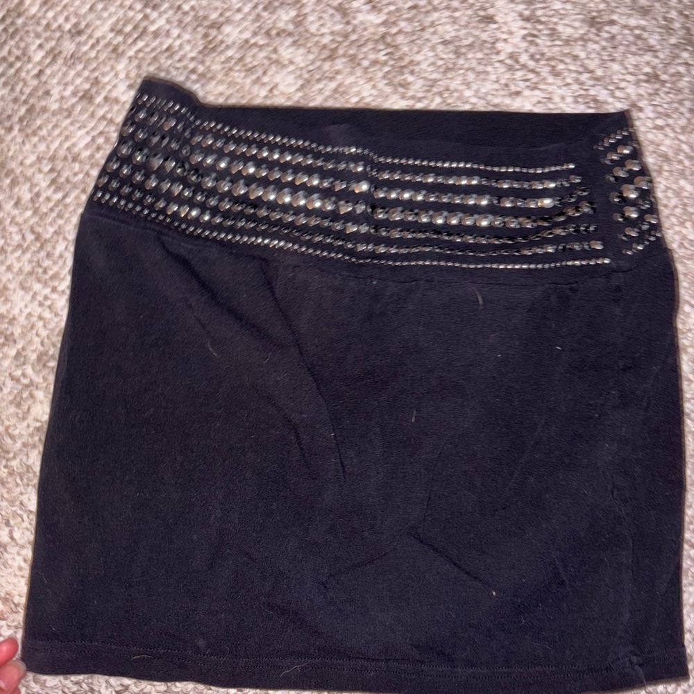 Express Black Studded Pencil Skirt